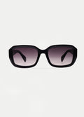Rachel Rectangle Sunglasses | Black-Image 1