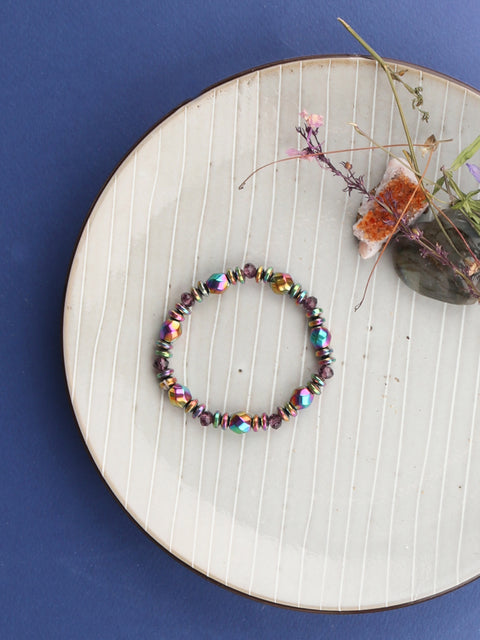 Rainbow Hematine Magnetic Bracelet