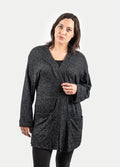 Rayon Kimono Cardigan | Black-Image 1