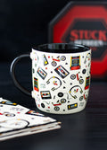 Retro 80s Print Rounded Ceramic Mug | One Colour-Image 1