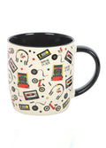 Retro 80s Print Rounded Ceramic Mug | One Colour-Image 2