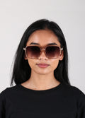 Retro Square Oversized Sunglasses | Champagne-Image 4