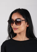 Retro Square Oversized Sunglasses | Grey Tort-Image 3