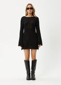 Riley - Organic Recycled Knit Mini Dress | Black-Image 1