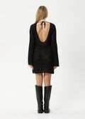 Riley - Organic Recycled Knit Mini Dress | Black-Image 4