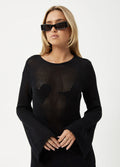 Riley - Organic Recycled Knit Mini Dress | Black-Image 6