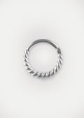 Rope Twist Hinged Ring 16G | Steel-Image 1