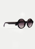 Round 80's Mod Sunglasses | Black-Image 3