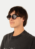 Round 80's Mod Sunglasses | Black-Image 4