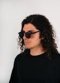 Round Steampunk Metal Sunglasses | Matte Black-Image 2