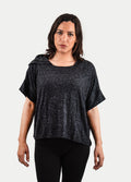 Oversize Rayon S/S Sweater | Black-Image 1