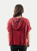 Oversize Rayon S/S Sweater | Maroon-Image 3