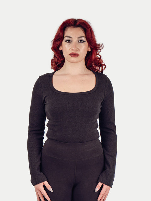 Organic Hemp Bamboo Ribbed Scoop L/S Tee