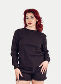 Unisex Organic Hemp Waffle L/S Tee | Black-Image 2