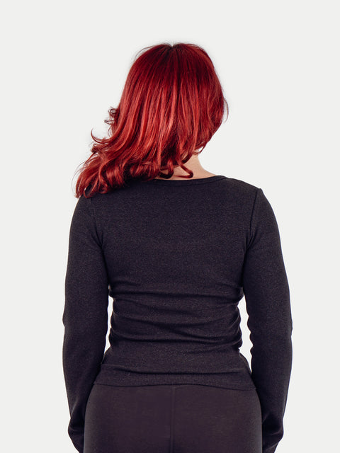 Organic Hemp Bamboo Ribbed Scoop L/S Tee
