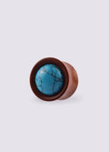 Sawo Wood Turquoise Plug 14mm | Brown-Image 1