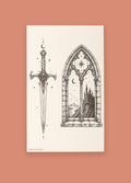 Semi Permanent Tattoo - Medium Set | Castle Arch + Sword-Image 1