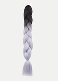 Synthetic DIY Jumbo Festival Hair Braid | Black/Silver Ombre-Image 3