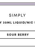 Simply Sour Berry 30mL Nic Salts | 30mL-Image 1