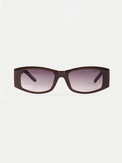 Slim Rectangle Thick Frame Sunglasses