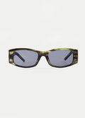 Slim Rectangle Thick Frame Sunglasses | Green Tort-Image 1