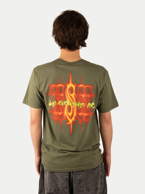 Slipknot - Neon Don't Judge Me Front and Back Print T-Shirt