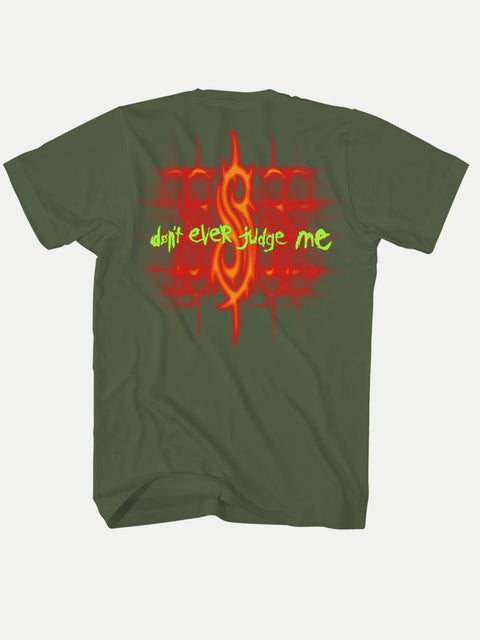 Slipknot - Neon Don't Judge Me Front and Back Print T-Shirt
