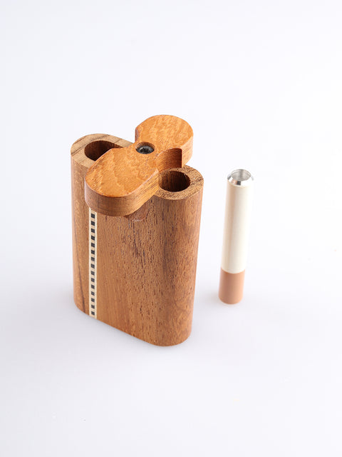 Small Teak Inlay Swivel Dug-out