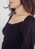 Smocked Mini Dress | Black-Image 4