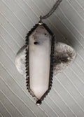 Solder Double Point Pendant | Tourmalinated Quartz-Image 1