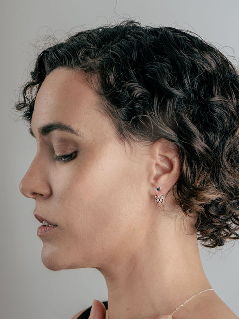 Sterling Silver Butterfly Ear Jacket Earring
