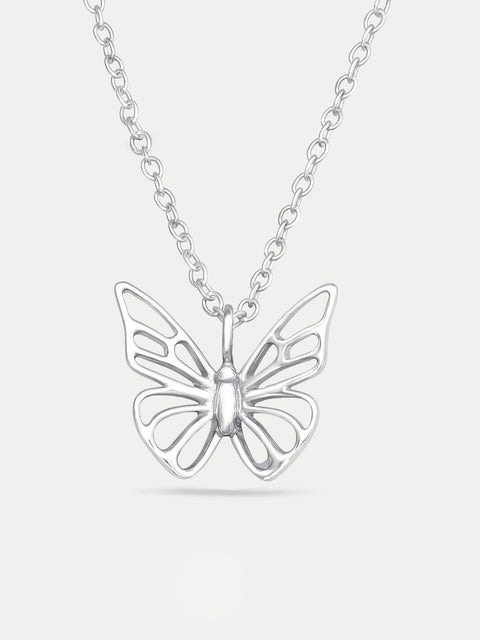 Sterling Silver Butterfly Pendant Necklace