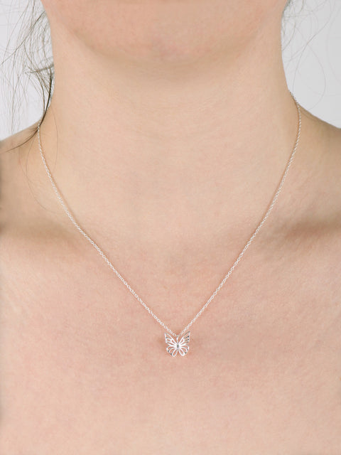 Sterling Silver Butterfly Pendant Necklace