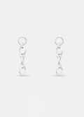 Sterling Silver Chain Link Drop Stud Earrings | Silver-Image 1