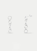 Sterling Silver Chain Link Drop Stud Earrings | Silver-Image 2