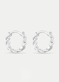Sterling Silver Chain Link Huggie Hoops | Silver-Image 1