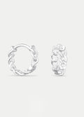 Sterling Silver Chain Link Huggie Hoops | Silver-Image 2