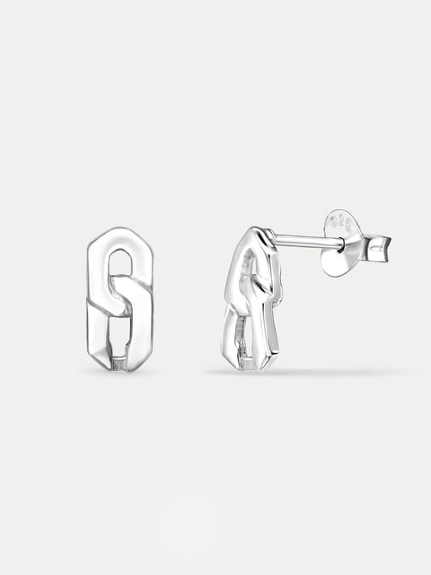 Sterling Silver Chain Stud Earrings