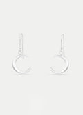 Sterling Silver Crescent Moon Drop Earring | Silver-Image 1