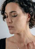 Sterling Silver Crescent Moon Drop Earring | Silver-Image 4