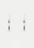 Sterling Silver Feather Stone Drop Earrings | Silver-Image 1