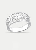 Sterling Silver Floral Band Ring | Silver-Image 1