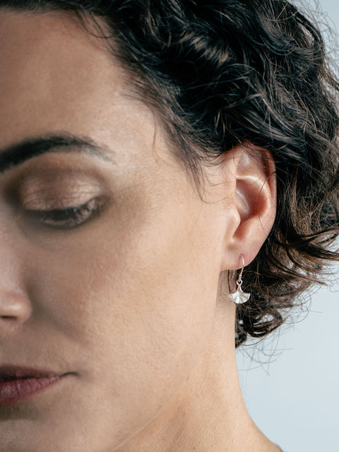 Sterling Silver Floral Leaf Drop Earring