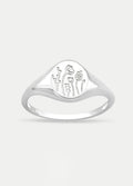 Sterling Silver Floral Signet Ring | Silver-Image 1