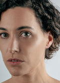 Sterling Silver Gold Plated Bar Thread Drop Earring | Gold-Image 2
