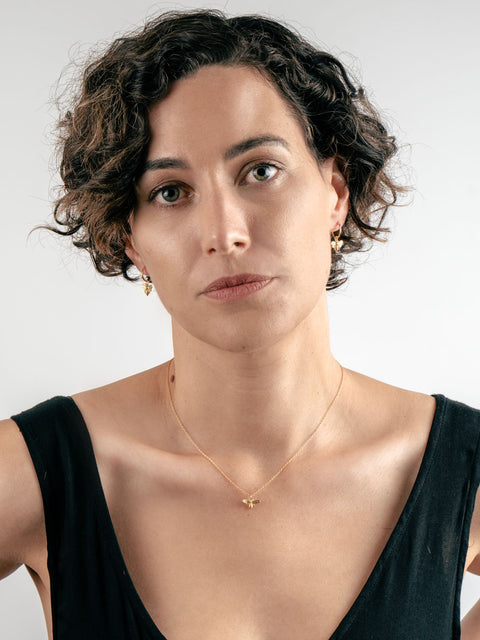 Sterling Silver Gold Plated Bee Pendant Necklace