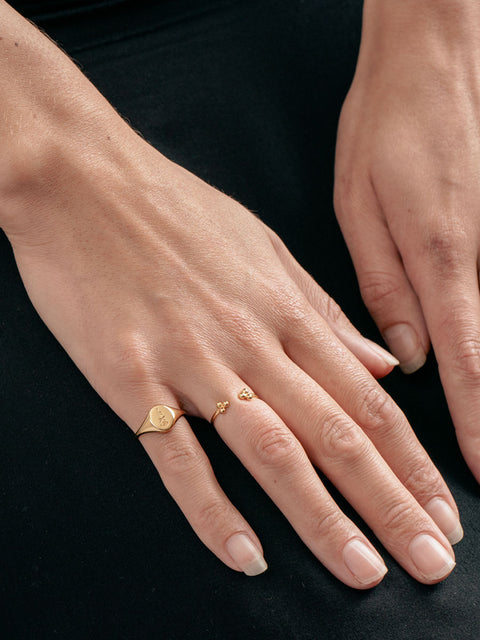 Sterling Silver Gold Plated Boho Dot Ring