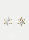 Sterling Silver Gold Plated Crystal Flower Stud Earrings | Gold-Image 1