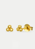 Sterling Silver Gold Plated Dot Triangle Stud Earrings | Gold-Image 2