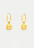 Sterling Silver Gold Plated Eye Hoop Drop Earrings | Gold-Image 1
